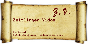 Zeitlinger Vidos névjegykártya